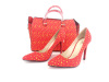 New Collection Afrcian Printed Fabric Ladies Shoes With Bags