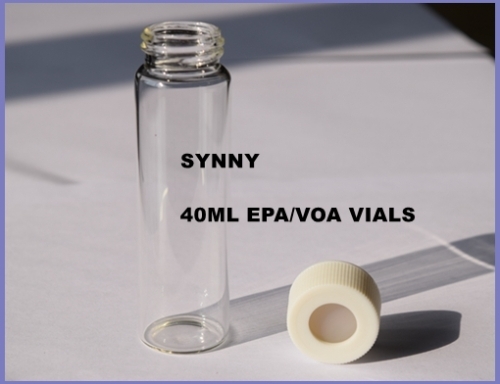 40ml EPA/VOA Clear vials with 24-400 PTEF/SILICONE Septa and white cap