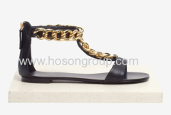 New style chain decorated flat zip shoes