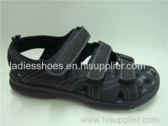 Strappy velcro flat men casual shoes