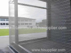 Conveyor belt mesh maintains privacy and adequate ventilation for buildings