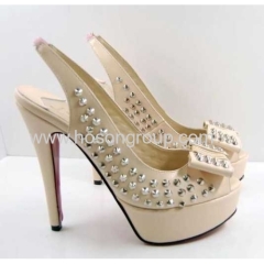 Studs sling back elastic band sandals