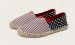 customed design line-soled men canvas shoes