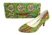 African Printed Fabric Shoes With Handbags