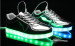 PU patent leather lace men shoes with led light