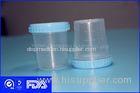 Transparent 4oz Plastic Sterile Urine Collection Cups with Light Blue Cover