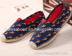 unisex printed ramie sole shoes espadrilles canvas shoes