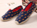 colorful printed ramie sole shoes espadrilles canvas shoe