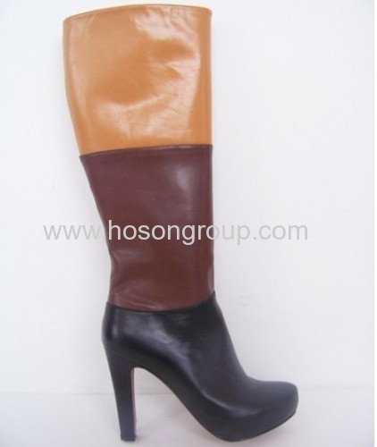 ladies knee flat dress boots