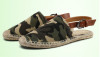 African printed fabric fashion line-soled canvas slipper espadrilles