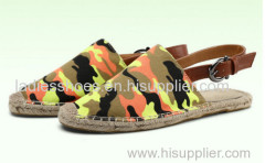 African printed fabric fashion line-soled canvas slipper espadrilles