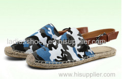 African printed fabric fashion line-soled canvas slipper espadrilles