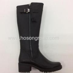 Chunky heel zipper boots