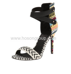 Fashion coloful ankle strap high heel dress sandals