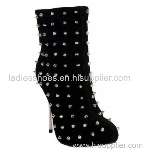 new fashion high heel women comfortable boots with studs