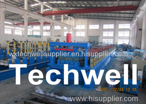 24 Forming Stations Steel Deck Roll Forming Machine With Plc Touch Screen Control