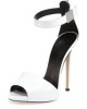 Fashion white ankle strap high heel sandals