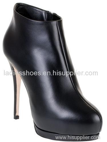 genuine leather high heel zipper women ankle boot