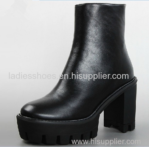 ladies pure black mulheres ankle high heel boots