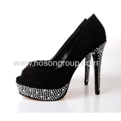 New fashion suede rhinestone decorated dress shoes