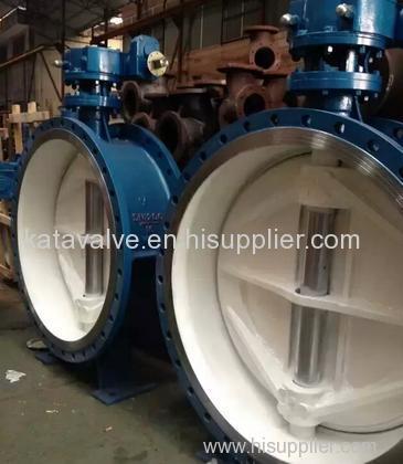 DN1400 WCB Material Eccentric Butterfly Valve with RF Flange Connection