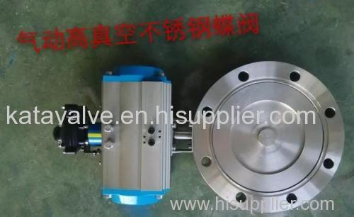 high Vacuum Peumatic Actuator Stainless Steel Butterfly Valve