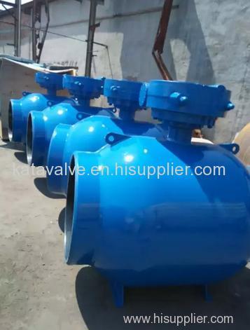 Full Welding Ball Valve with Gear Worm Actuator Stainless Steel Material