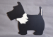 Wooden Black Dog With White Bow Tie