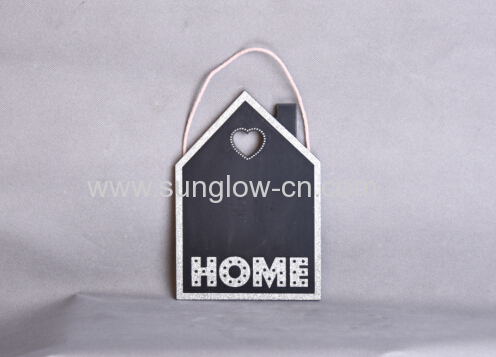 Wooden Home Shape With Pink Rope