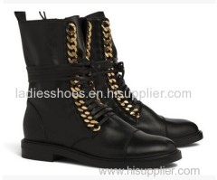 two color men black lace up fashion falt women ankle boot