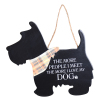 Wooden Black Dog With Bow Tie and Rope