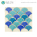 Bathroom Kitchen Backsplash Decorative Wall Tiles Colorful Fish Scale Fan Shaped Mosaic Tile