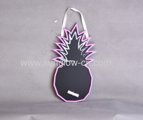 Wooden Pineapple Shape With White Pink Printing