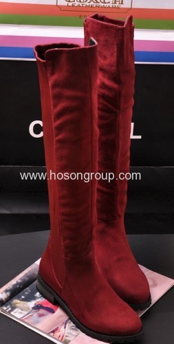 Fashion PU leather and suede thigh heel boots