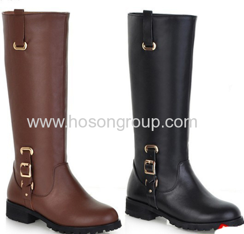 Fashion chunky heel round toe boots