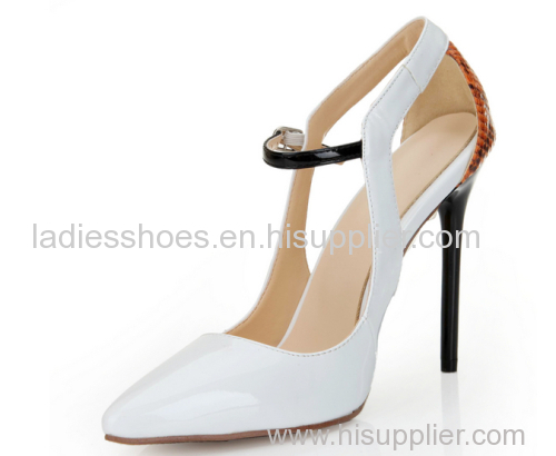 Ladies pointy toe stiletto heel dress shoes white