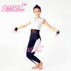 Sporty Hip Hop Dance Costumes V Neckline Sparkle Zipper Sparkly Vest Tops Hight Waist Leggings Stage