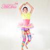 Amiable Dance Competition Costumes Yellow Pink T shirt Skirt Tiers Slender Leotard