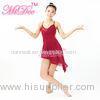 Red V Neckline Knee Length Strapless Dress Dramatic Dancing Outfits For Competitions