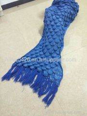 Handmade Blanket with Scales pattern of Mermaid Blanket