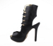 italy design fashion high heel peep toe lace up black sandles