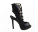 italy design fashion high heel peep toe lace up black sandles