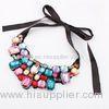 Black Strap Dance Costume Accessories Sparkle Rhinestone Statement Necklace