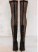 latest customed design black lace high heel knee women boots