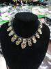 Decorative Dance Wear Accessories Leaf Shape Shiny Rhinestone Bib Necklace