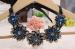 Fancy Blue Dance Wear Accessories Golden Edge Flower Collar Necklace With Crystal Beaded