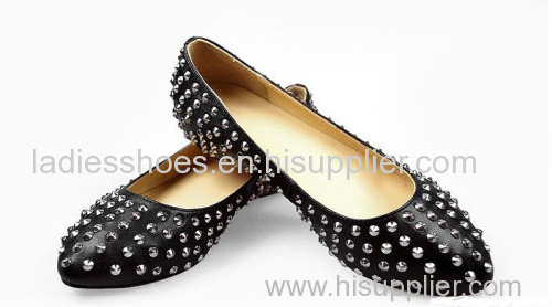 Studded pointed toe flat women dress shoes