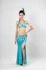 Light Blue Graceful Halter Neck Bras & Skirt for Performance Belly Dancing Clothes