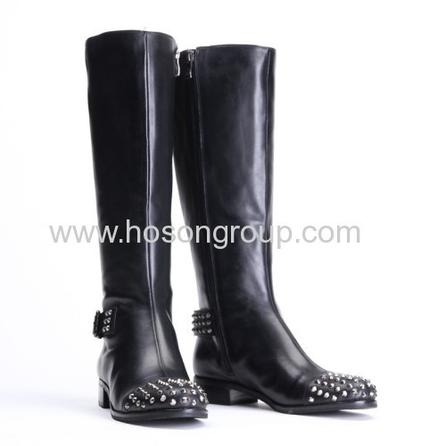 Fashion ladies studs round toe boots