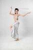 Silver Belly Dance Wear 2 Pcs Metallic Halter Bikini Top Floor Length Side Slit Skirt